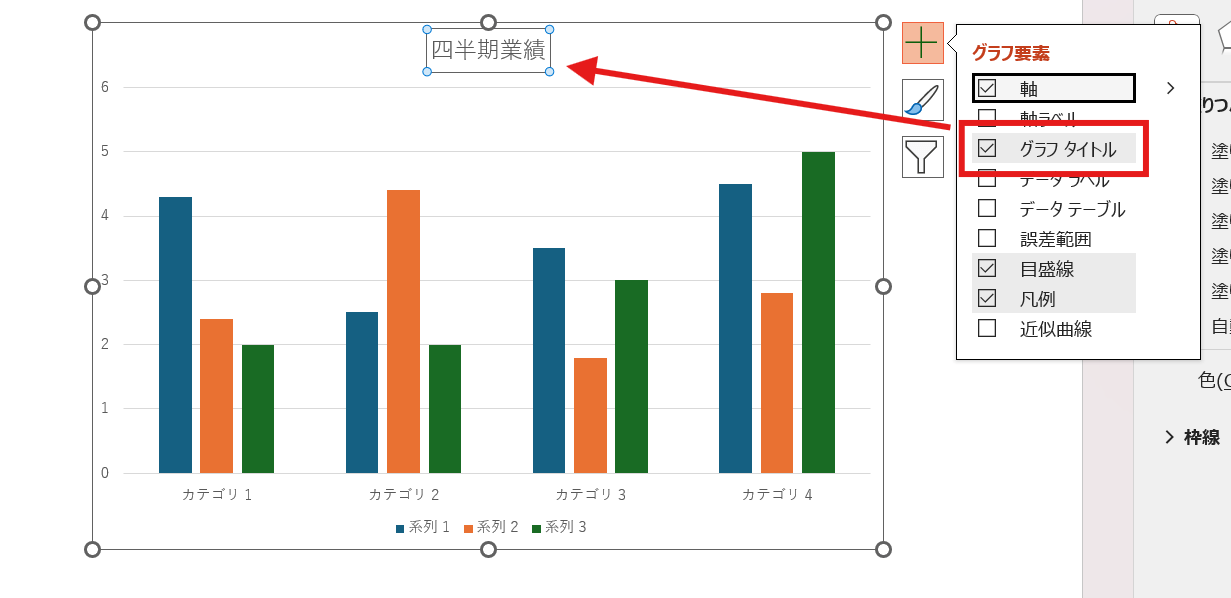グラフタイトルの表示切替